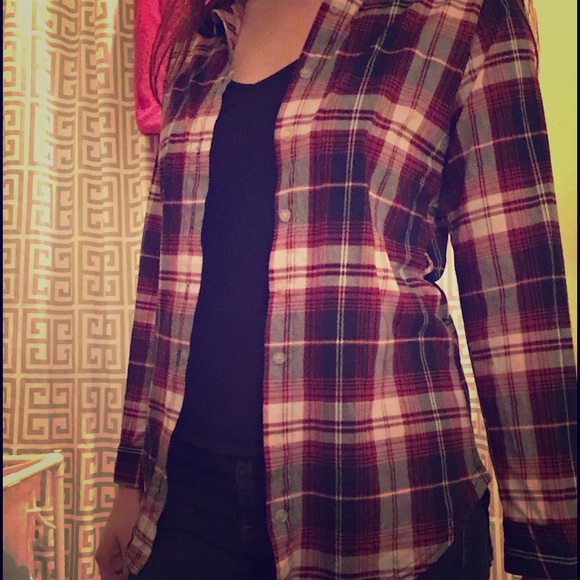 Plaid long sleeve top