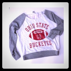 Ohio State PINK off shoulder sweatshirt
