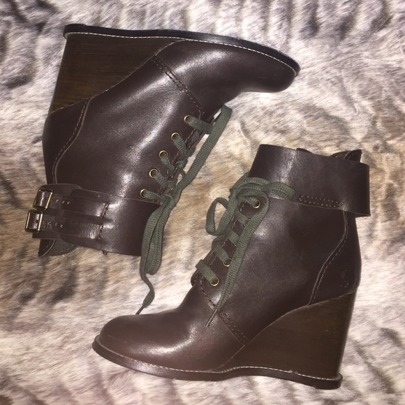 PRICE DROP: See by Chloe Wedge Lace Up Bootie