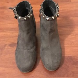 Girls Michael Kors Suede Gray Wedge Booties SZ 13