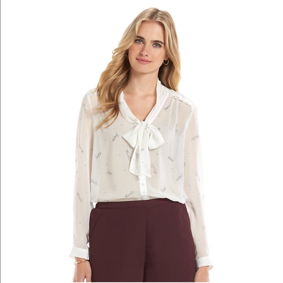 LC Lauren Conrad Tops - Minnie Rocks the Dots Sheer Blouse LC Lauren Conrad Tops - Minnie Rocks the Dots Sheer Blouse