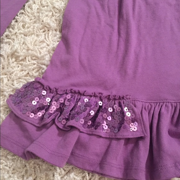 GAP NWT  kids top girls sz 12 XL purple. Sequin flare. - Picture 2 of 3