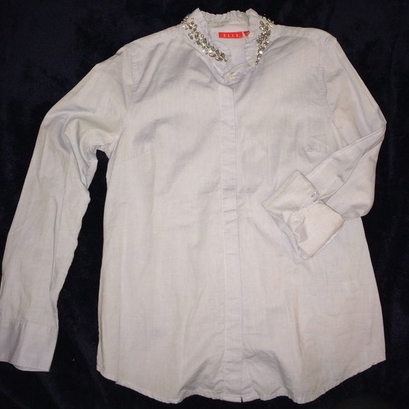 Long sleeve light blue button up shirt