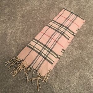 NWOT Pink Burberry Print CASHMINK Scarf