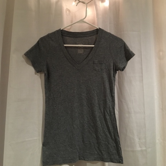 Gray V-neck Tee