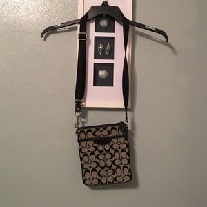 Coach black and grey cross body