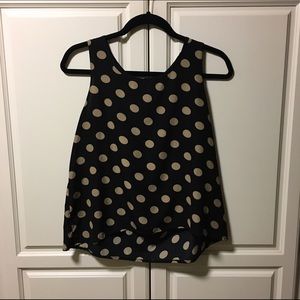 Black & Tan Sleeveless Blouse
