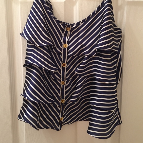Forever 21 navy/white striped top