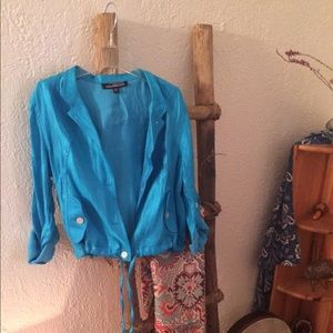 RETRO metallic blue swish jacket