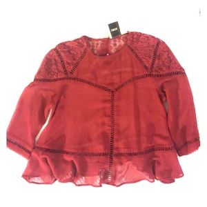 Sheer maroon top by Asos