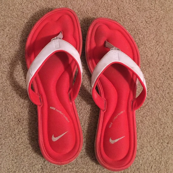 Hot orange/pink flip flops