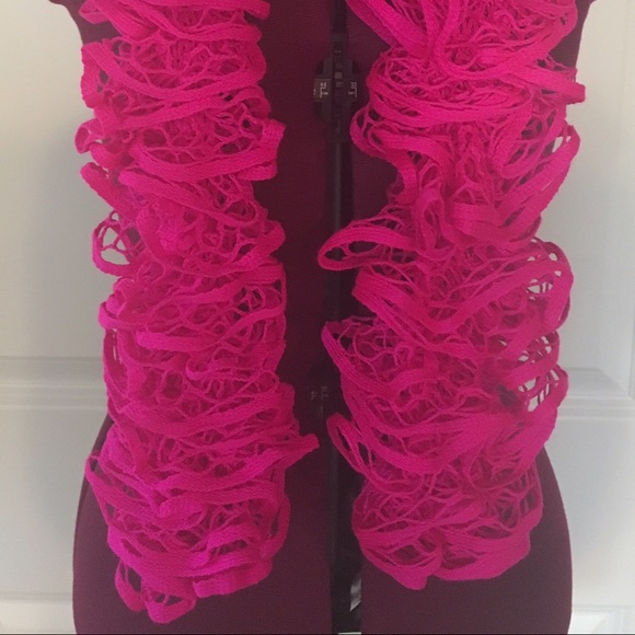 Handmade Knitted Ruffle Scarf - Picture 2 of 3