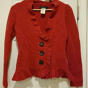 Anthropologie Red/Orange Wool Blazer, small