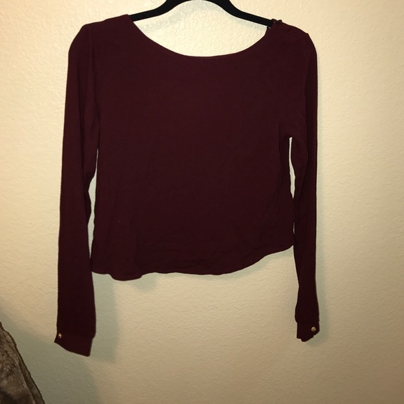 Date long sleeve wine blouse