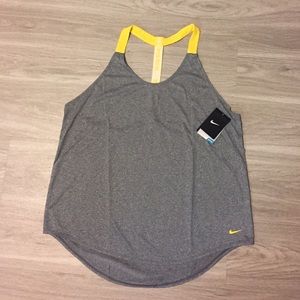 Nike Elastika Tank Grey/Yellow Women Sleeveless