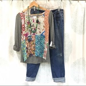Anthropologie Patchwork Blouse by One September