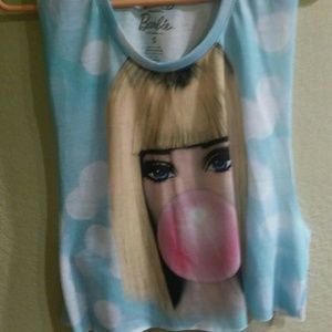 Barbie muscle tee crop top