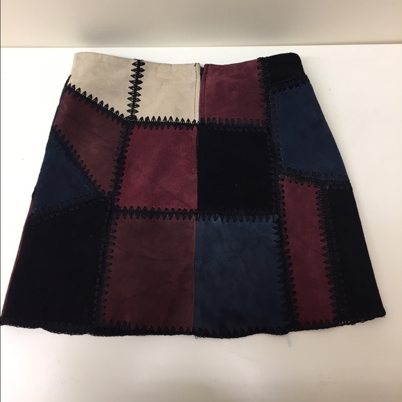 Zara patchwork suede skirt