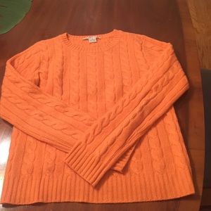 Orange cashmere cable sweater !