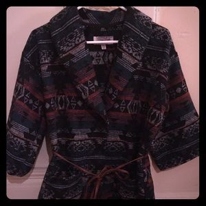 Aztec print coat
