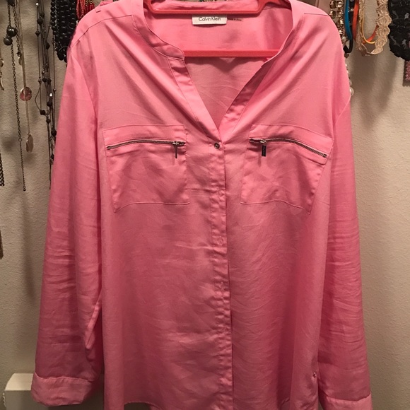 Pink Calvin Klein long sleeve shirt