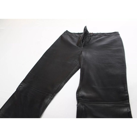 BCBG MaxAzria Lea Black Leather Pants $568 Size 8 - Picture 1 of 4