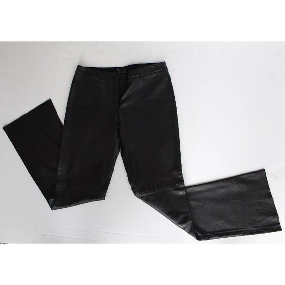 BCBG MaxAzria Lea Black Leather Pants $568 Size 8 - Picture 4 of 4
