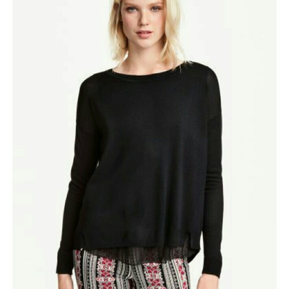 Gibson Sweaters - *Winter Sale* Black V-neck Sweater with Split Back