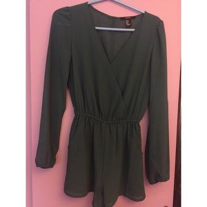 Dark Teal Green Romper