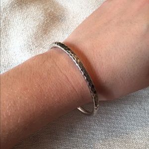 Silpada solid stirling silver hammered bangle.