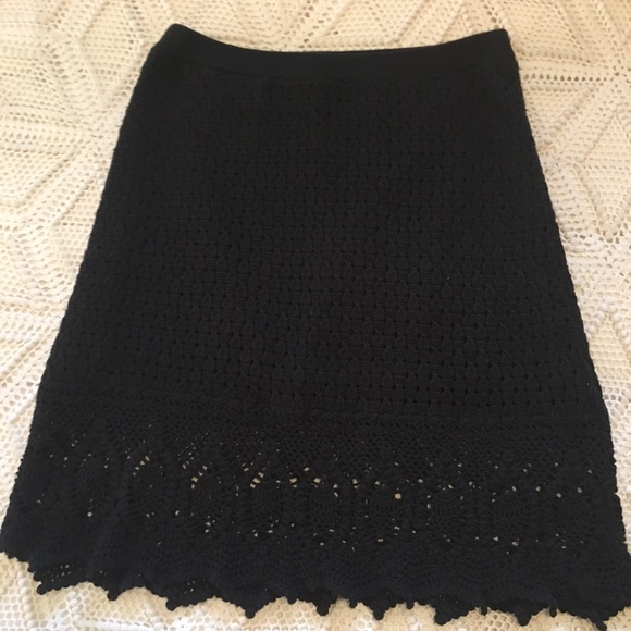 Athleta  Black crocheted cotton skirt