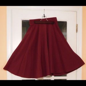 Modcloth retro a-line skirt - burgundy red
