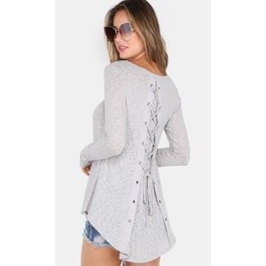 COMING SOON lace up back top