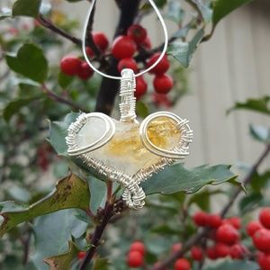 Sterling Silver Wire Wrapped Citrine Crystal