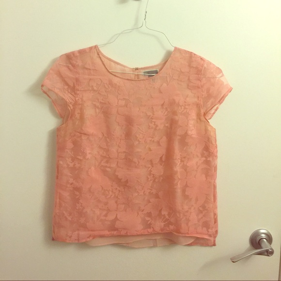 Delicate thin floral pink blouse