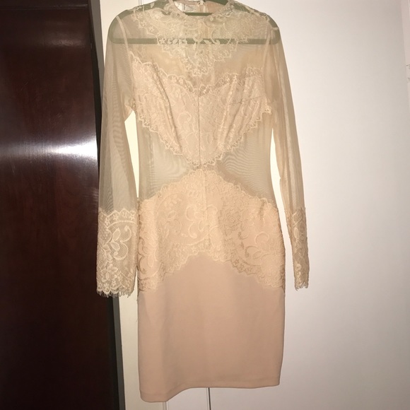 Stunning Lace and Mesh Nude/Cream Dress