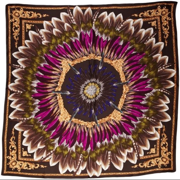 ECHO design pow wow feather 100% silk scarf