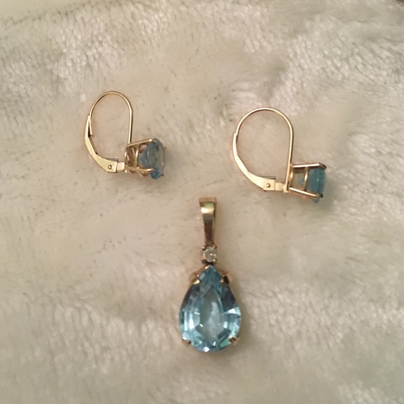 Jewelry - Authentic blue topaz jewelry set