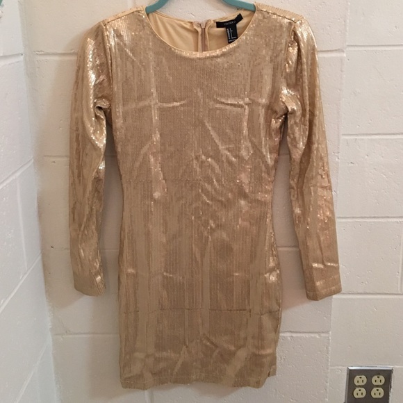 Forever 21 Dresses & Skirts - NWT FOREVER 21 GOLD SEQUIN PARTY DRESS