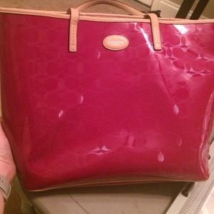 Coach cranberry large tote