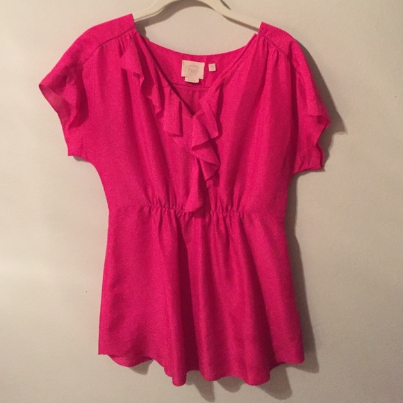 Anthropologie pink blouse EUC