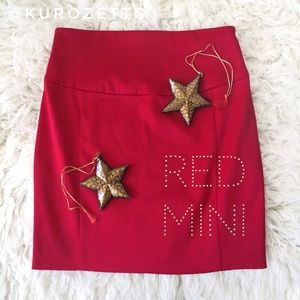 Red mini skirt by Express Design Studio