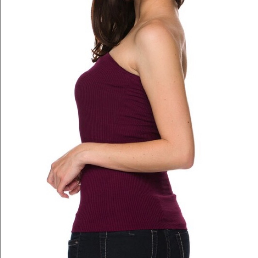 NEW Maroon Ribbed Tube Shirt - Picture 4 of 6