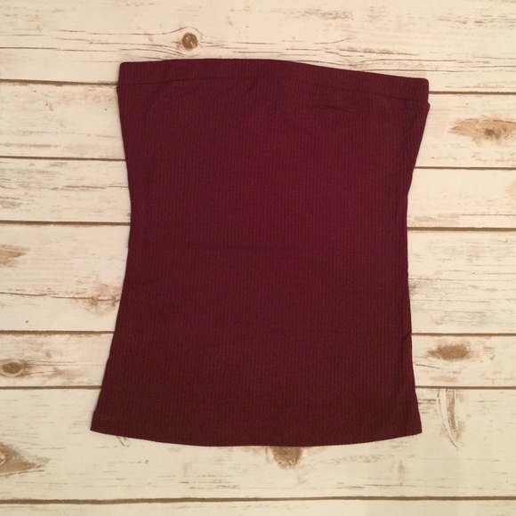 NEW Maroon Ribbed Tube Shirt - Picture 5 of 6