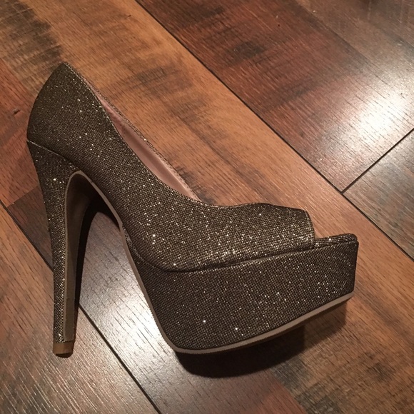Sparkly Gold High Heels