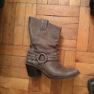 Frye distressed grey boots size 9