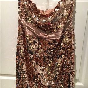 Forever 21 Gold Sequin Dress- worn once!