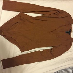 V-neck bodycon long sleeve leotard