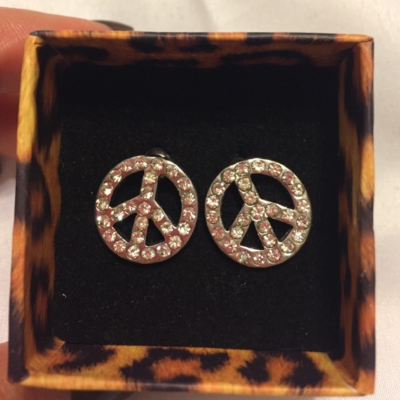 Silver Peace Sign Earrings ๐ BUNDLE EARRINGS - 3/$55 OR 5/$70 ๐ - Picture 3 of 5