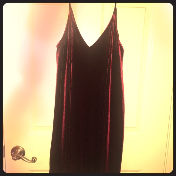 Burgundy Velvet Dress